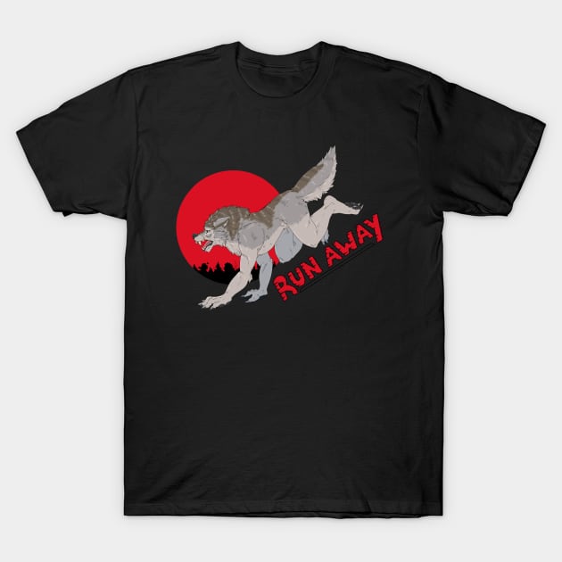 Run Away Werewolf T-Shirt by SierraAshura